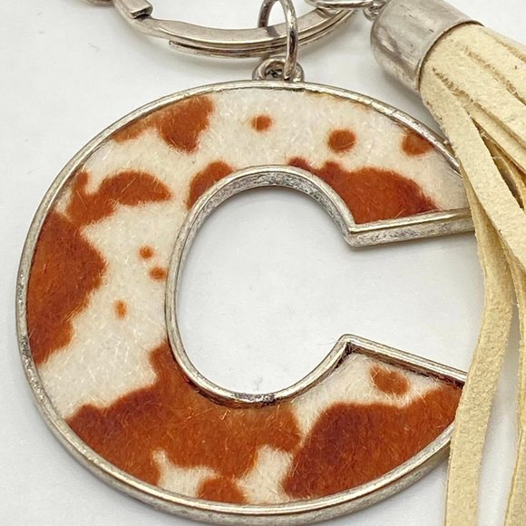 Hair on Hide Key Ring "C" - Picture 2 of 2